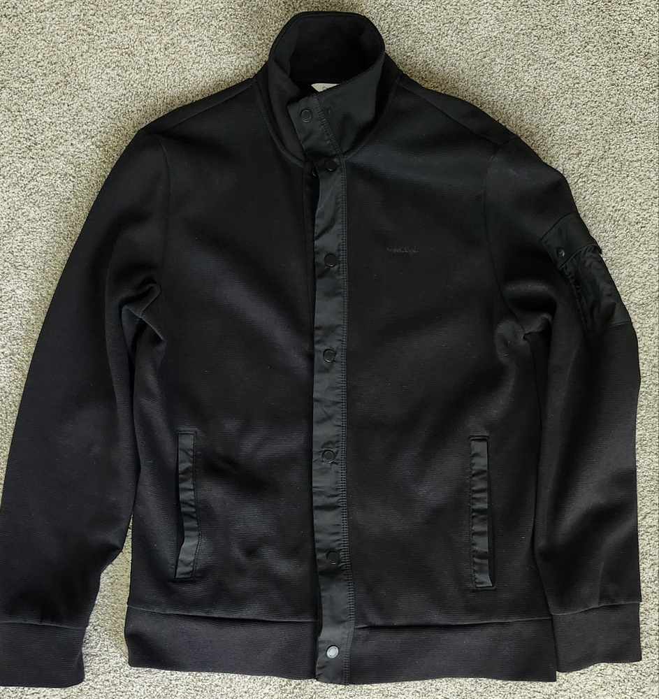 Calvin Klein Black Bomber Jacket with Minimalist Design